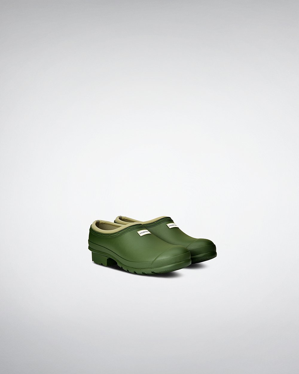 Hunter Gardener Clogs - Online Sale Mens Green - RPGABO873